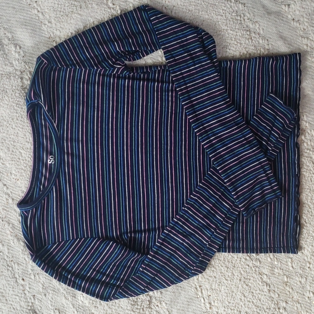 Striped Long Sleeve Crop